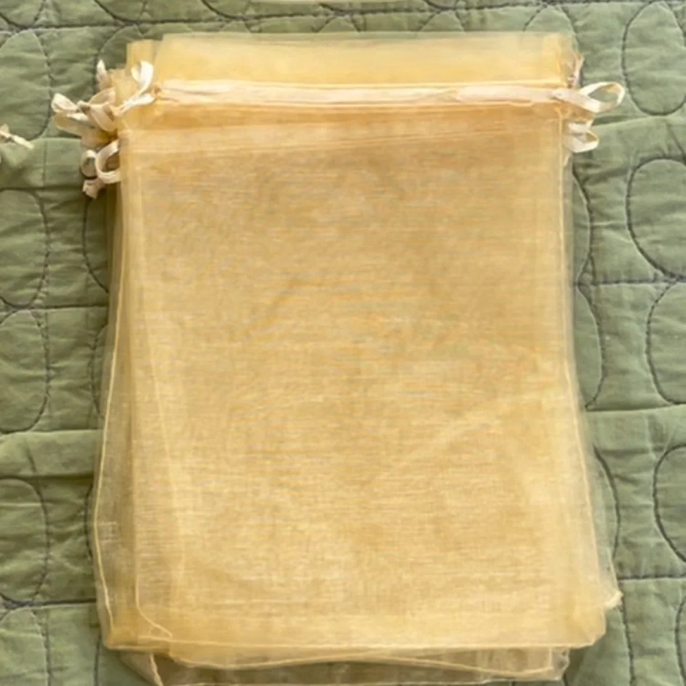 💛NWOT 50 Individual Organza Drawstring Gift or Wedding Bags Excellent Condition